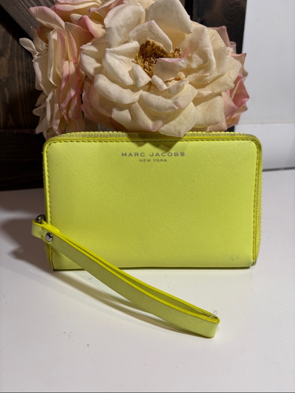 Marc Jacobs Neon Yellow Zip Wristlet
